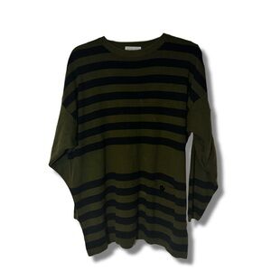 JH Collectibles Olive and Black Striped Sweater